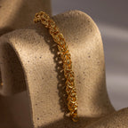 Bold Byzantine Bracelet Silver 18K Gold Plated