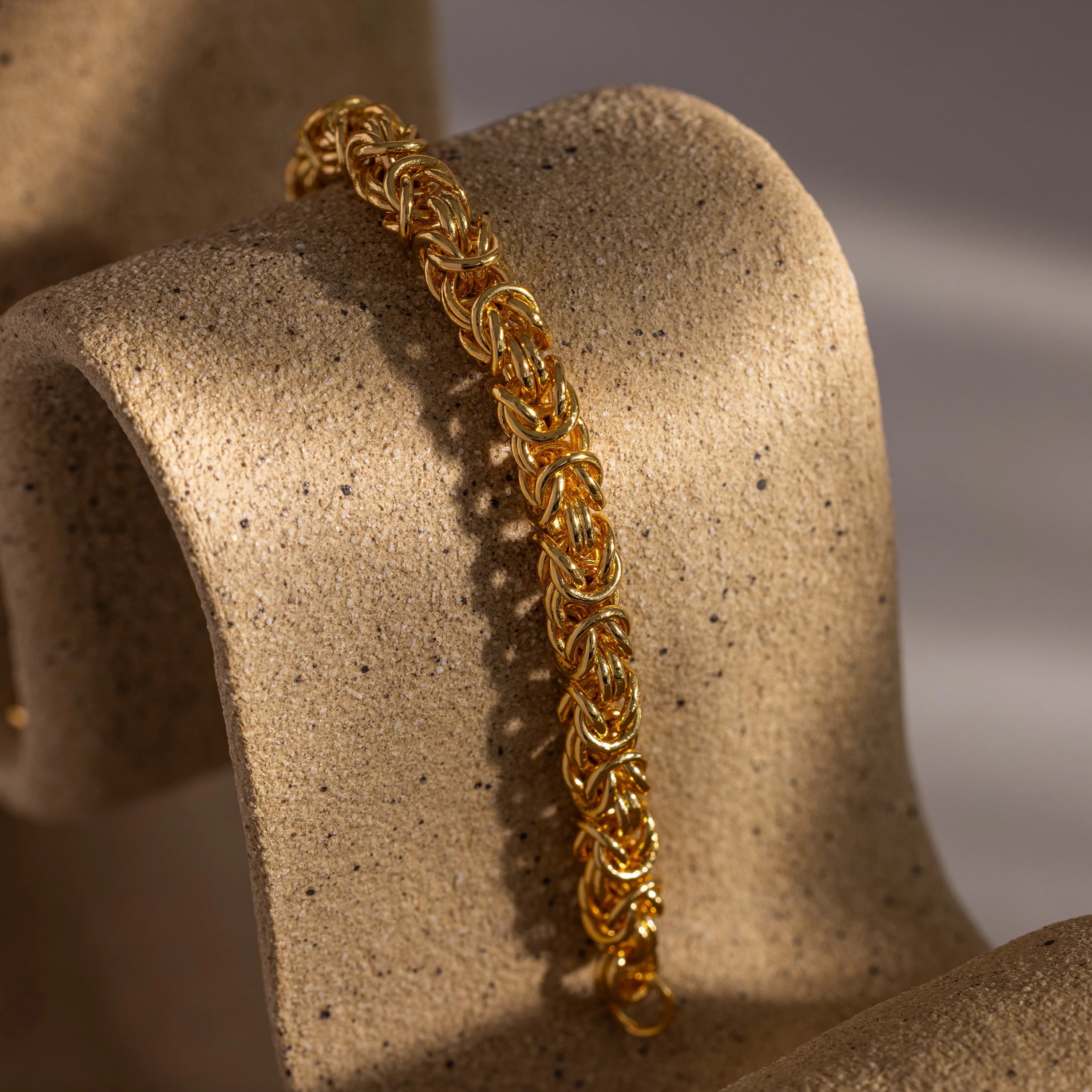 Bold Byzantine Bracelet Silver 18K Gold Plated