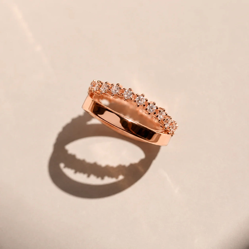 Wave Diamond Duo Ring