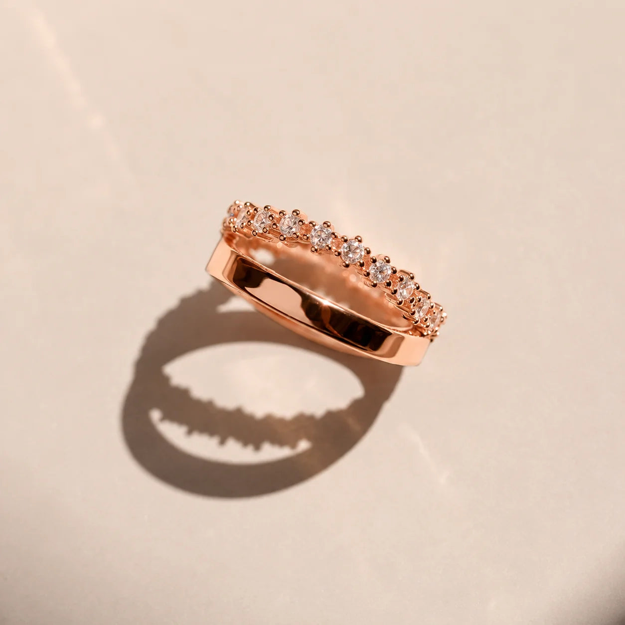 Wave Diamond Duo Ring