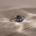 Sapphire Stacking Ring Set Silver 18K Gold Plated