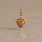 Birthstone Fruit Charm Silver 18K Gold Plated
