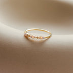Diamond Alessia Trio Opal Ring Silver 18K Gold Plated