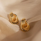 Triple Knot Earrings Silver 18K Gold Plated