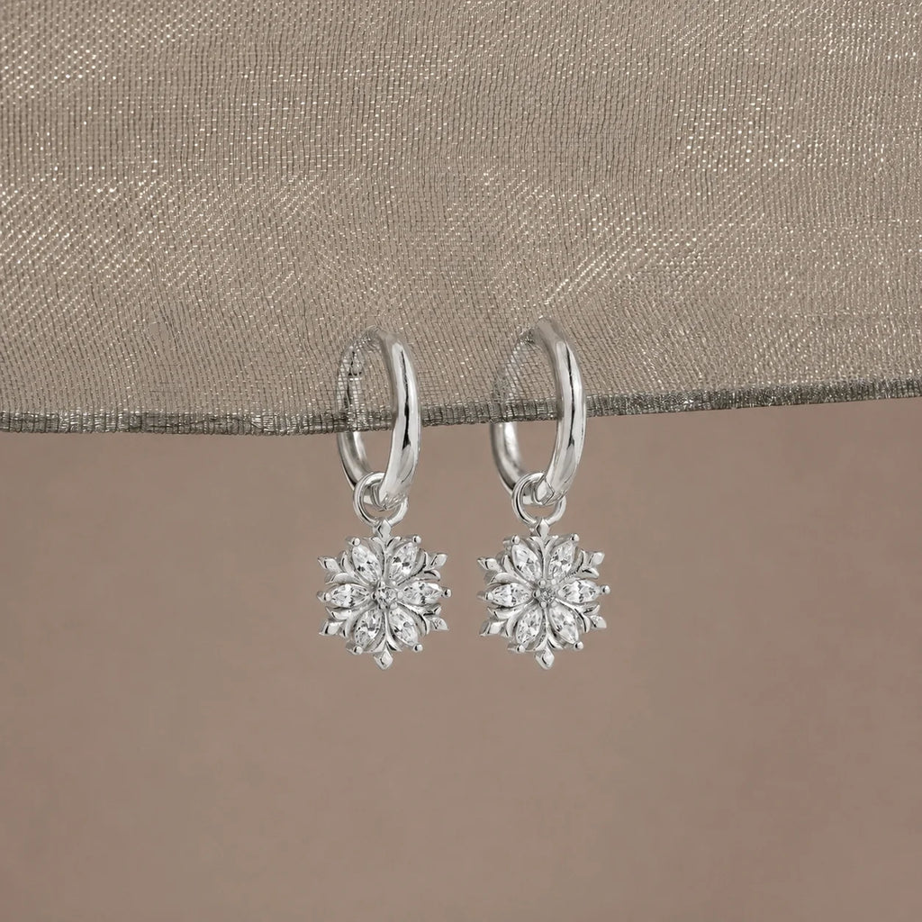 Diamond Flowerburst Hoops
