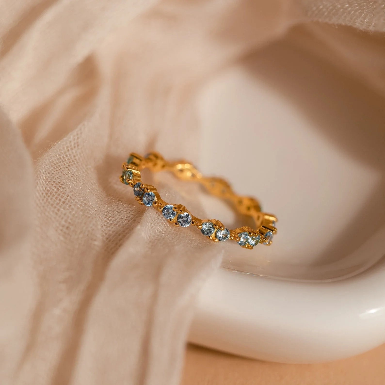 Eternal Serenity: Aquamarine Eternity Ring