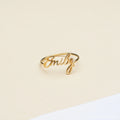 Grace Script Name Ring Silver 18K Gold Plated