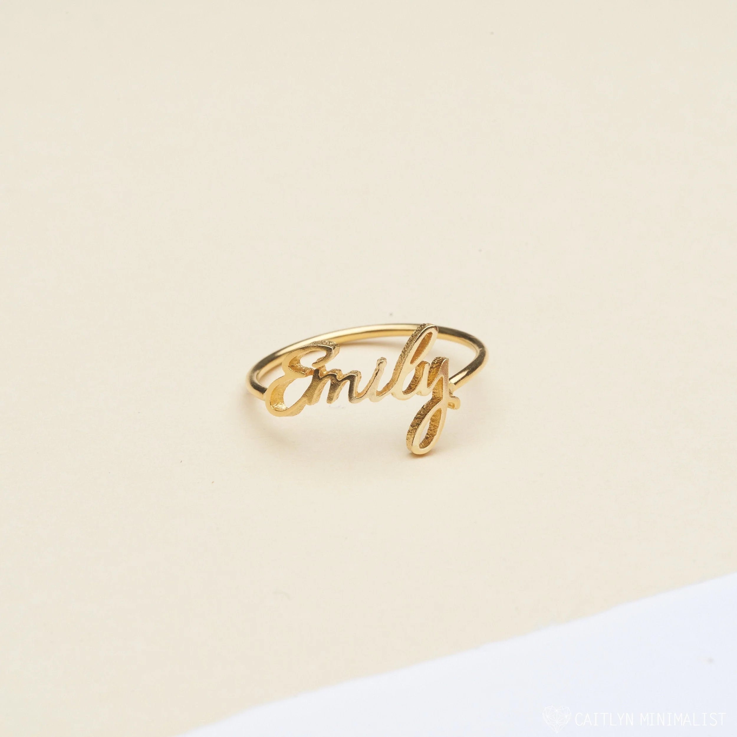 Grace Script Name Ring Silver 18K Gold Plated
