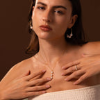 Pearl Cascade Necklace Silver 18K Gold Plated
