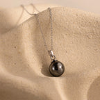 Midnight Pearl Necklace  Silver 18K Gold Plated