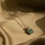 Jade Pendant Necklace Silver 18K Gold Plated