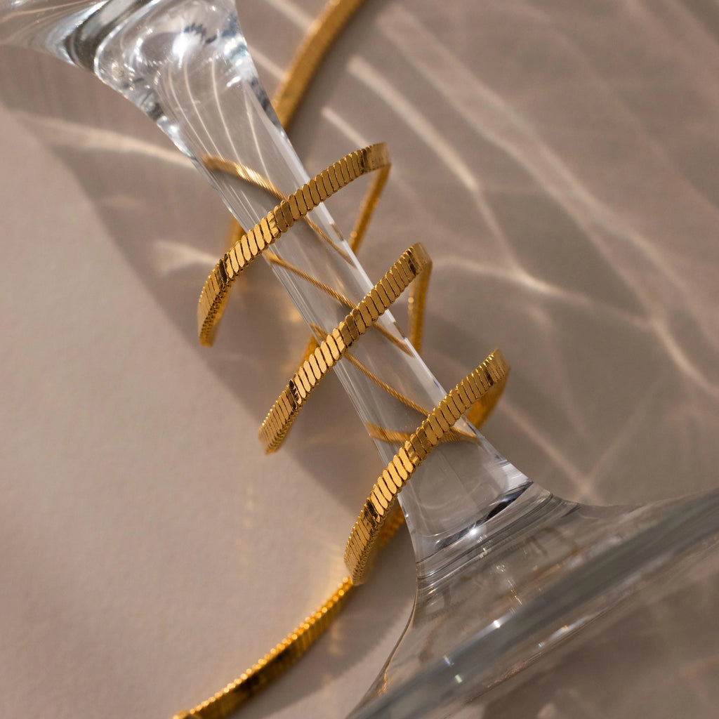 Bold Snake Chain Necklace Silver 18K Gold Plated