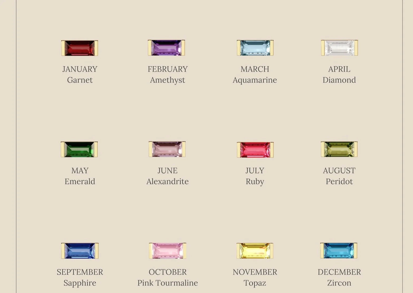 Duo Baguette Birthstone Ring