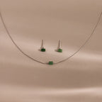 Jade Bar Jewelry Set Silver 18K Gold Plated